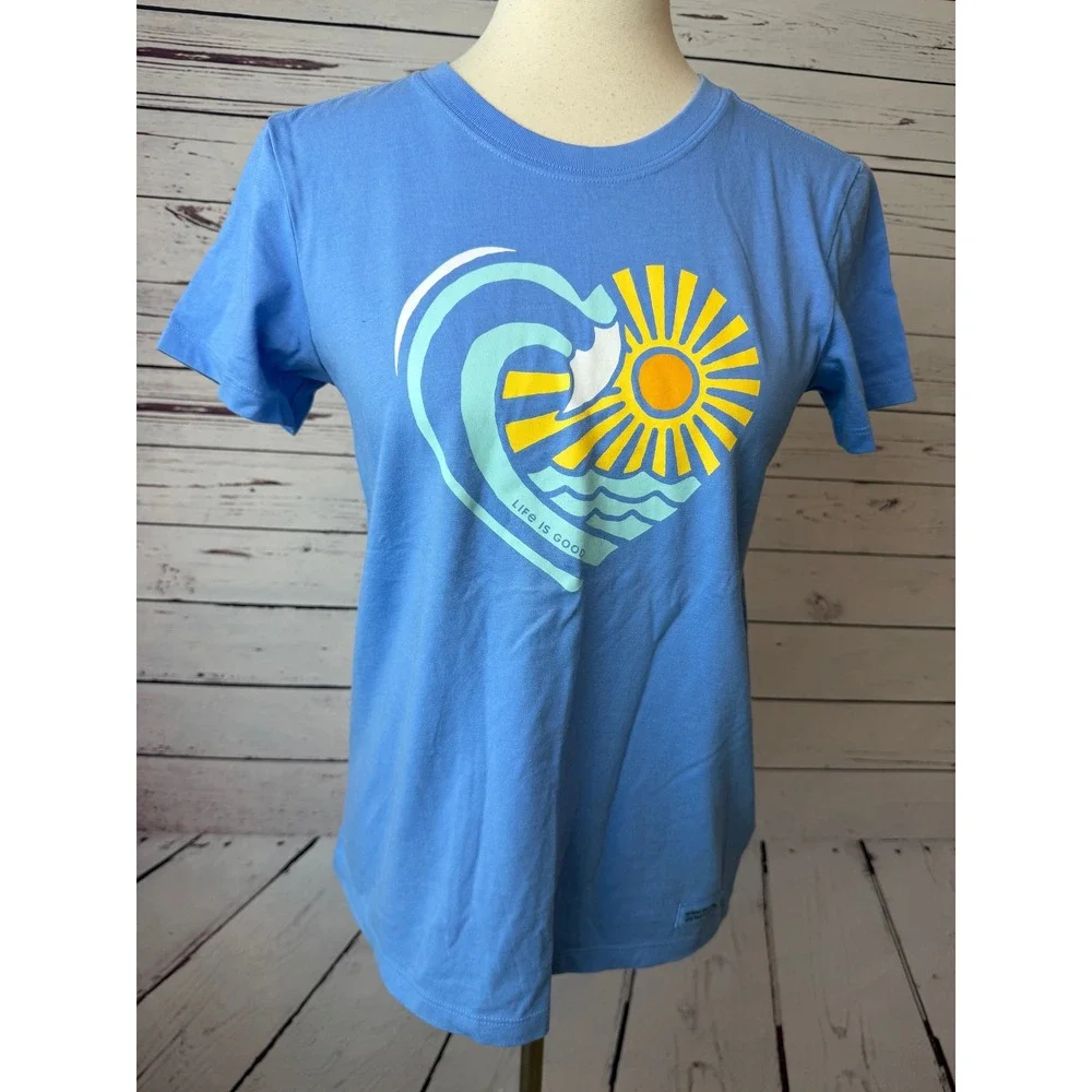 Life Is Good Crusher Tee Shirt Small Womens Waveheart Sun Graphic T-Shirt NEW - Picture 12 of 12